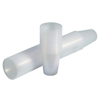100 transparent plastic cups of 200 ml